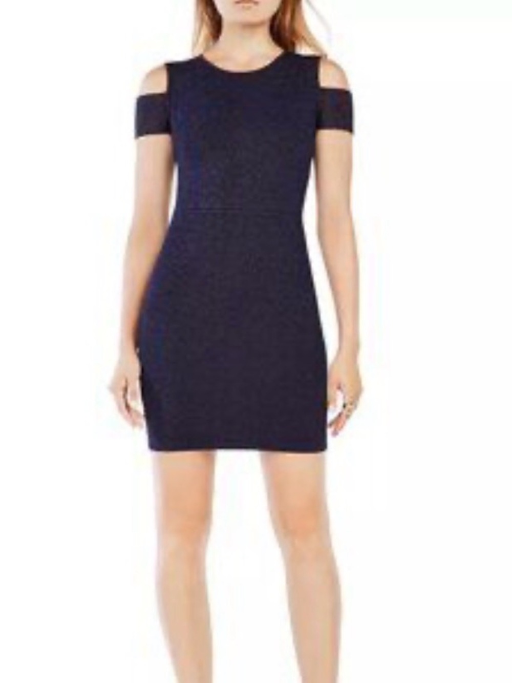 BCBGMaxAzria Cold-Shoulder Sheath Dress | XXS | Black